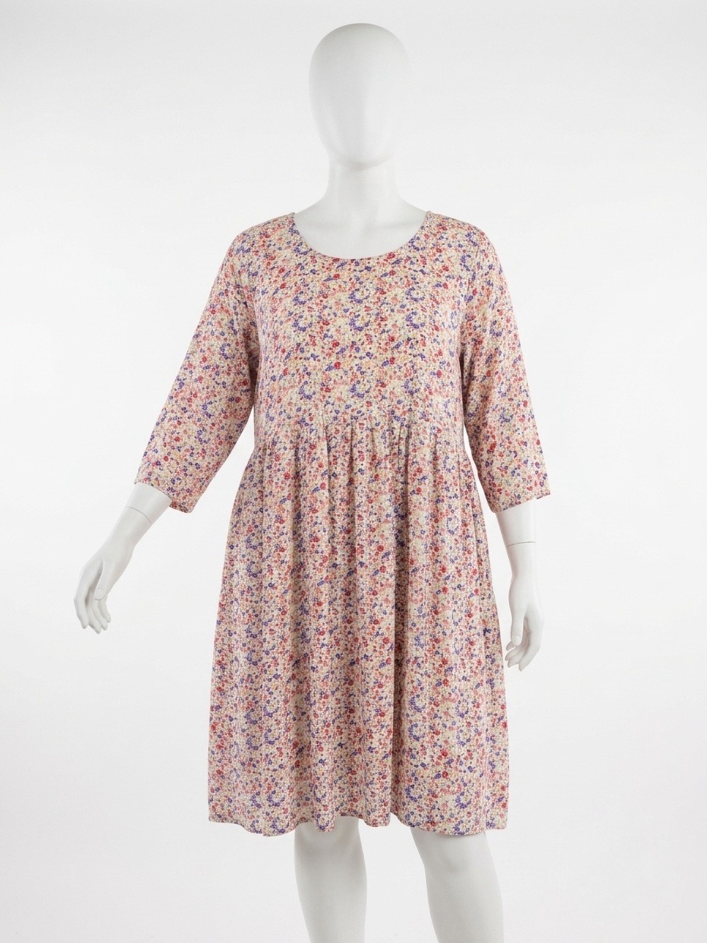 Boutique Floral 100% Cotton Smock Swing Dress XL | Cottagecore Midi Boho Girly